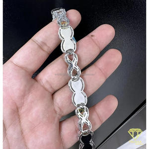 Sparkling <b>Infinity</b> Symbol Moissanite <b>Bracelet</b> With Yellow Stones And Hip Hop Bling Jewelry for men & women - Product Image 4