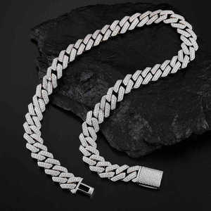 Collar unisex de plata 925 con moissanita, cadena de eslabones estilo hip-hop, corte baguette, engaste de garra, chapado en oro de 18K, para aniversario o uso diario - Product Image 4