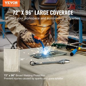 Paquete de 2 mantas de soldadura de fibra de vidrio de alta resistencia de 6 pies x 8 pies, resistentes al calor hasta 998 °F (698 °C), suministros para soldar y fusionar - Product Image 2