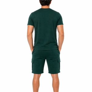Ensemble T-shirt et short cargo pour homme, été, décontracté, deux pièces, respirant, 100% coton, style streetwear, tissu léger, tenue confortable - Product Image 2