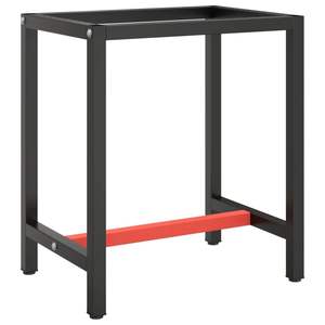 Cadre d'établi en métal thermolaqué noir mat et rouge mat pour le travail du bois, durable et élégant - Product Image 1