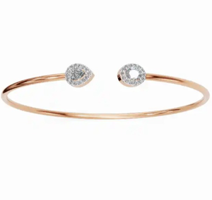 Serenite Duo Pear And Oval Diamond Kada Bracelet 0.468 Carats 30 Stones 9k 14k 18k Yellow <b>Rose</b> White <b>Gold</b> Luxury <b>Bangle</b> 30 Pcs - Product Image 1