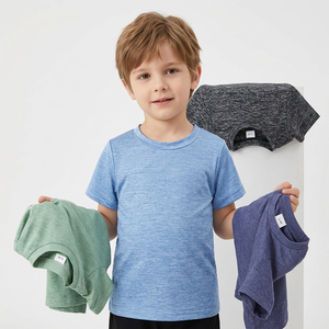 Boys Short Sleeve T-Shirts Crew Neck Solid Color Cotton Jersey Casual Breathable 4-<b>Pack</b> 3-4Y Machine Washable Eco-Friendly - Product Image 2