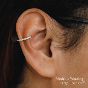 Pendiente de Oreja Minimalista con Bisagra de Oro de 14K y Diamante Cultivado en Laboratorio, con 17 Piedras de Corte Brillante Redondo para Mujer, Elegante Regalo de Joyería - Product Image 5