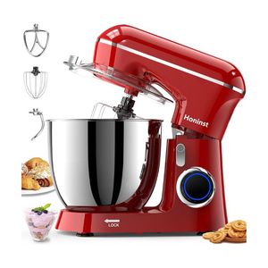 Batteur sur socle, batteur sur socle électrique à tête inclinable 6,5 QT 10 vitesses, mélangeur de cuisine 3-en-1 avec bol, crochet pétrisseur, fouet et batteur - Product Image 1