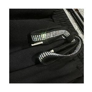 Men's <b>Black</b> Sweatpants With Sequined <b>Feather</b> Print Elastic Waist Drawstring Casual Joggers Autumn Style - Product Image 3