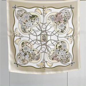 70CM Silk Square Scarf, Women's Fashionable Printed Scarf, Headscarf, <b>Headband</b>, Luxurious Multifunctional Shawl, Bandana - Product Image 1