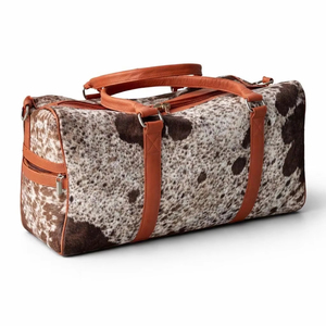 กระเป๋าเดินทางหนังแท้ลายขนสัตว์ สำหรับวันหยุดสุดสัปดาห์ พร้อมซิปปิด น้ำหนักเบา พกพาสะดวก ความจุเยอะ ทนทาน รุ่น LHODB-0143 - Product Image 1