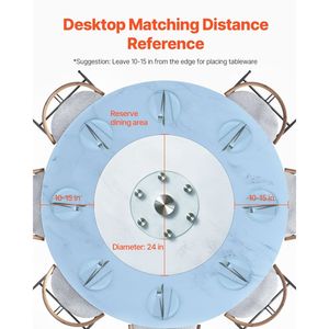 Piatto Girevole Lazy Susan in Vetro Temperato da 30 Pollici, Silenzioso e Fluido, con 6 Ruote Rotanti, Centrotavola per Tavolo da Pranzo, Rotazione a 360 Gradi - Product Image 6
