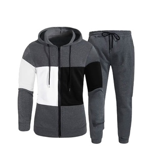 Conjunto Deportivo Personalizado OEM de Dos Piezas, Chaqueta y Pantalones, con Logotipo Bordado Personalizado, Chándal con Franjas Laterales para Hombre - Product Image 1