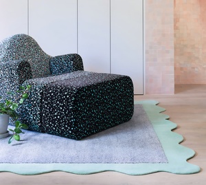 Tapis de designer 100 % laine tufté à la main – Forme irrégulière personnalisée, bordure festonnée moderne, tapis de luxe pour salon - Product Image 3