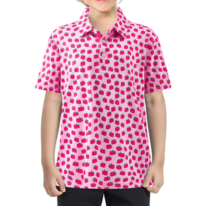 เสื้อโปโลกอล์ฟออกแบบเอง พิมพ์ลายแบบซับลิเมชั่น เสื้อกีฬาแขนสั้นสำหรับเด็ก เสื้อผ้ากีฬา - Product Image 1
