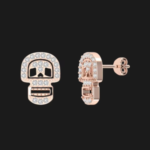 Luxury Moissanite Skull <b>Stud</b> <b>Earrings</b> Iced Out Hip Hop 925 <b>Silver</b> Rhodium Plated Fine Jewelry Statement Gift for Women Men - Product Image 4