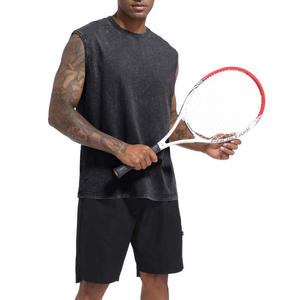 High quality <b>men</b> Customize summer tank top Acid Washed cotton & breathable Hot Style and Sleeveless gym <b>vest</b> for <b>men</b> - Product Image 4