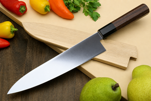 Cuchillo de chef hecho a mano con hoja de acero inoxidable, mango de madera y funda de cuero, cuchillo para exteriores. - Product Image 5