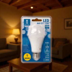 Lampadina LED A60 E27 15W 3000K Luce Calda 1200Lm Ampio Angolo 25000H Durata - Product Image 3