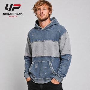 Sudadera con capucha para hombre con efecto desgastado, corte holgado, hombros relajados y apariencia urbana moderna. - Product Image 6