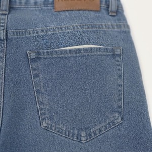 Jean en denim délavé coupe droite taille haute pour homme, coupe régulière, en coton, bleu décontracté, style printemps - Product Image 6