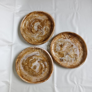 1. Plateau en résine artisanale avec un élégant motif marbré pour la maison de luxe, la salle à manger, l'hôtel, le restaurant, les mariages, les fêtes et les cadeaux - Product Image 2