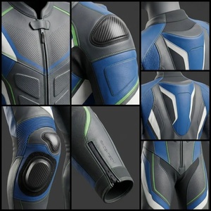 Combinaison de moto d'hiver en cuir légère avec rembourrage protecteur pour la conduite sur route, la course et les voyages - Product Image 6