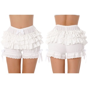 Womens Lace Trim Layered Ruffle Bloomers Bowknot <strong>Frilly</strong> Panties Bloomers Lolita <strong>Shorts</strong> - Product Image 1