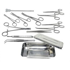 Basic Set of 13-Piece Stainless Steel Surgical Instrument Kit Including Forceps Scissors <b>Needle</b> Holder ENT Clinic Use - Product Image 6