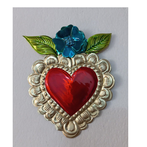Religious Milagro Heart Ex-Voto Mirror Handcrafted Devotional Sacred Heart <b>Wall</b> <b>Hanging</b> Unique Spiritual Gift & Church <b>Decor</b> - Product Image 2