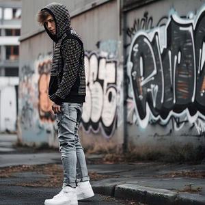 Offre Spéciale hommes personnalisé 500GSM sweats à capuche lourds tout strass goujon lavé tissu éponge surdimensionné Boxy Fit 100% coton - Product Image 2