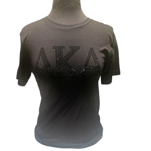   T-shirt gris scintillant pour femme avec motif en strass, manches courtes, col rond, décontracté, style universitaire pour le campus - Product Image 1