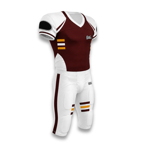 Custom Men's American Football Jersey Set <b>Maroon</b> White Sublimated Moisture Wicking Fitted Short Sleeve Uniform Apparel - Product Image 3