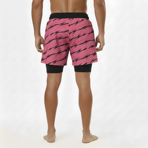 Hot Sale Double Deck 2 In 1 Quick Dry 100% Polyester Waterproof Breathable Gym Short <b>Tight</b> Training Running Short Men Camouflage - Product Image 2