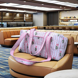 กระเป๋าเดินทางแบบดัฟเฟิลทำมือ เป็นมิตรกับสิ่งแวดล้อม น้ำหนักเบา ความจุขนาดใหญ่ ดีไซน์ทันสมัย ปิดด้วยซิป - Product Image 3