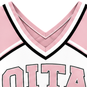 Haut court de cheerleading sans manches pour femme, col en V, rose poudré, blanc, noir, pour performance athlétique, uniforme d'équipe, compétition sportive - Product Image 5