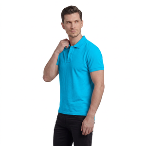 Polo de Algodón Gris de Manga Corta para Hombre, Estilo Casual, Color Sólido, Transpirable, Tejido de Punto, Corte Regular - Product Image 2