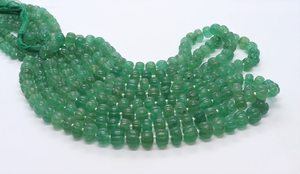 Perles de quartz fraise vert naturel sculptées en forme de pastèque, perles rondelles lisses en quartz fraise pour la fabrication de bijoux - Product Image 6