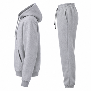 100% Cotton Breathable Mid Weight Autumn Solid Printed Hooded <b>Sweat</b> <b>Suit</b> <b>Women</b> Custom Logo Plus Size 5XL Full-Length Loose Fit - Product Image 2