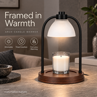 Diffuseur de cire sans flamme noir, design double arche avec minuterie, emballage cadeau personnalisé avec logo