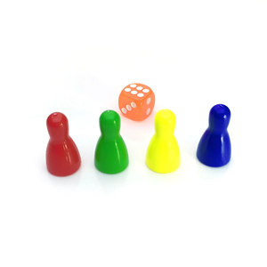 Wholesale Custom Color 4 Pawns <b>Dice</b> Set Plastic Pieces <b>Dice</b> Set Game Chess Accessories <b>Dice</b> Pieces for Board Game - Product Image 2