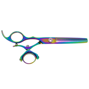 Ciseaux de coiffure professionnels en plasma cobalt, 30 dents, double articulation, en acier inoxydable, pour effilage des cheveux, usage manuel en salon ou à domicile - Product Image 3
