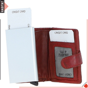 กระเป๋าสตางค์หนังแท้แฟชั่นผู้ชายทำด้วยมือเปิดปิด RFID ลักษณะการปักโซ่ตกแต่งซับโพลีเอสเตอร์ - Product Image 3