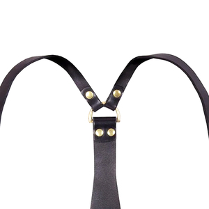 Arnés de Hombro Ajustable de Cuero para Hombre, Cinturón de Pecho Negro con Hebillas de Latón, Accesorio de Moda Gótico Punk Urbano - Product Image 4