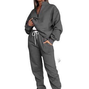 Conjunto Deportivo Unisex Ecológico con Cierre en el Cuello, Pantalones Deportivos Lavables y Suaves, Ropa Deportiva Informal para Correr en Invierno - Product Image 5