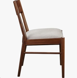 Chaise de salle à manger rembourrée moderne avec structure en bois massif et assise en tissu microfibre - Personnalisable, durable et légère - Product Image 2