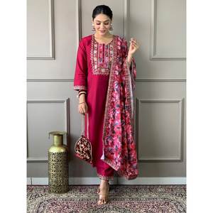 Hermosa parte superior e inferior de ropa de fiesta con Conjunto elegante de tamaño Dupatta XL - Product Image 5