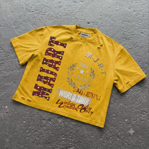 เสื้อยืดโอเวอร์ไซส์สไตล์วินเทจลายกราฟิกประดับเพชร พรีเมียมคอตตอน สตรีทแวร์ ฮิปฮอป ลุคซักยืด OEM ODM - Product Image 4