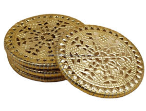 Vente en gros Ensemble de 4 sous-verres personnalisés au design gaufré avec vaisselle faite à la main dorée Sous-verres et sous-verres à sublimation - Product Image 6