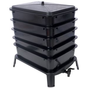 Kit de Compostaje de Gusanos de 50L y 5 Capas, Fácil de Instalar para Reciclaje de Desechos de Alimentos, Incluye Contenedor para Granja de Gusanos - Product Image 5