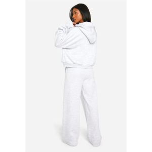 Women's Casual Summer Loose Fit Long Sleeve V-Neck Solid Two-Piece Cotton Polyester <b>Knitting</b> <b>Set</b> XL XXL Sizes - Product Image 3