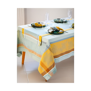 Blue Cotton <b>Table</b> <b>Cloth</b> Printed Dining <b>Table</b> Cover Custom Size Weight Eco Friendly Sustainable Indian Manufacturer OEM ODM - Product Image 2