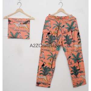 Ensemble de pyjamas pour femmes en coton 100% luxueux, romantique, doux, toutes saisons, col en V, manches longues, imprimé floral, vêtements de fête confortables - Product Image 3